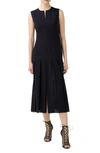 AKRIS PLEATED WOOL BLEND MIDI DRESS,7613245684626