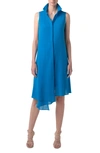 AKRIS ASYMMETRICAL GEORGETTE SHIRTDRESS,7613245685319