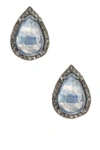 Adornia Moore Moonstone & Champagne Diamond Earrings In Silver-white