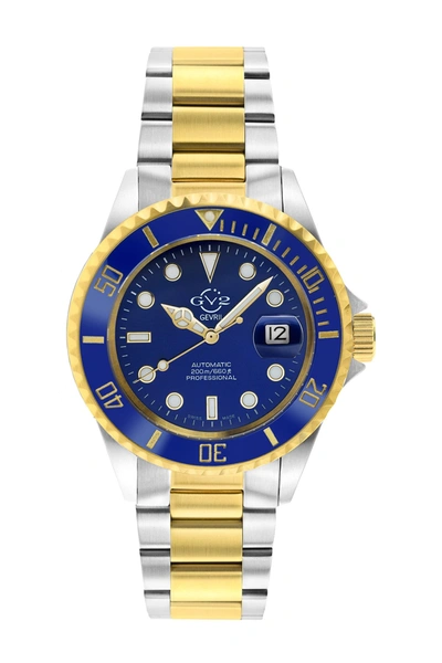 Gevril Liguria Blue Dial Two-tone Stainless Steel Bracelet Watch, 42mm In Two Toned Ss Ipyg