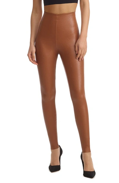 Commando Faux Leather Legging In Cocoa In Brown