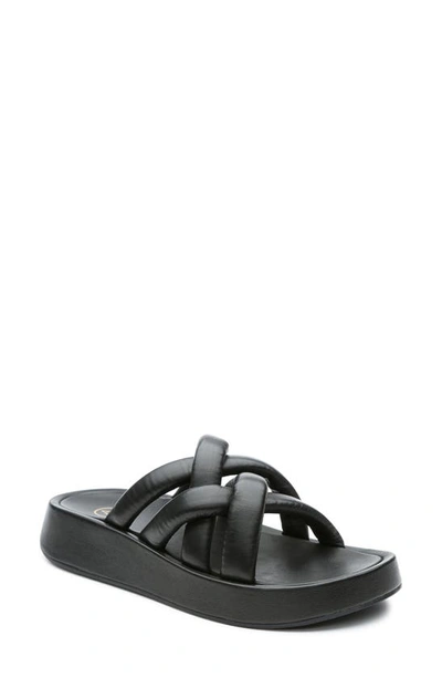 Ash Vanessa Cross Strap Leather Sandals In Black