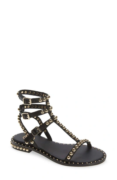 Ash Play Studded Sandal In Black Multi