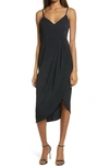 Lulus Reinette V-neck Midi Dress In Black