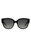 Dior Round Acetate Sunglasses In Shiny Black