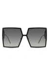 Dior 30montaigne Square Acetate Sunglasses In Black And Gold/grey