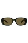 Dior 53mm Rectangular Sunglasses In Green Havana/ Green