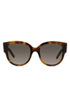 Dior Wil 54mm Round Sunglasses In Blonde Havana