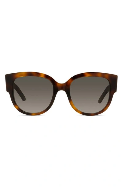 Dior Wil 54mm Round Sunglasses In Havana/ Grey