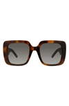 Dior Women's Square Sunglasses, 55mm In Brown