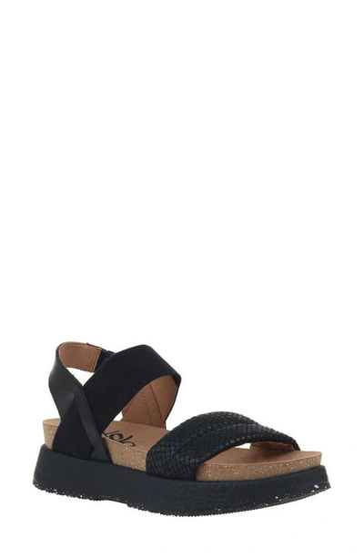 Otbt Libra Platform Sandal In Black Leather