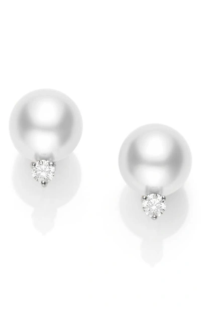 Mikimoto Pearl & Diamond Stud Earrings