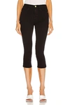 Frame Le High Pedal Pusher Cropped Skinny Jeans In Film Noir