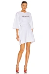 OFF-WHITE SCRIPT LOGO COULISSE DRESS,OFFF-WD29