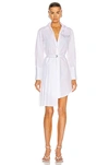 OFF-WHITE POPELINE PLISSE SHIRT DRESS,OFFF-WD30