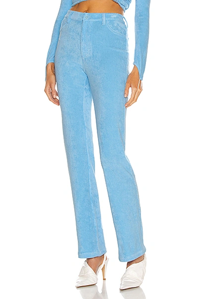 Maisie Wilen Mockumentary Cotton-blend Terry Straight-leg Pants In Blue