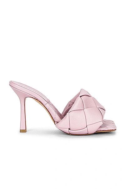 Bottega Veneta Pink Intrecciato 'the Lido' Heeled Sandals In Purple,pink