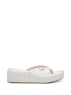 Jacquemus Neutral Les Tatanes Lin Flatform Leather Sandals In White
