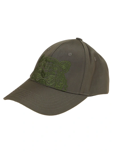 Kenzo Tiger Embroidery Baseball Cap In Army Green