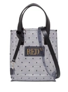 RED VALENTINO TOTE HANDBAG IN PVC WITH POLKA DOTS PRINT,11753807