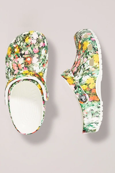 Crocs Classic Floral Clogs In White