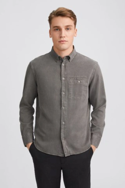 Filippa K Zachary Tencel Shirt In Nickel Grey