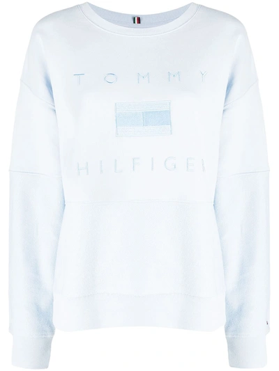 Tommy Hilfiger Logo-print Sweatshirt In Blue