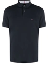Tommy Hilfiger Logo-patch Polon Shirt In Blue