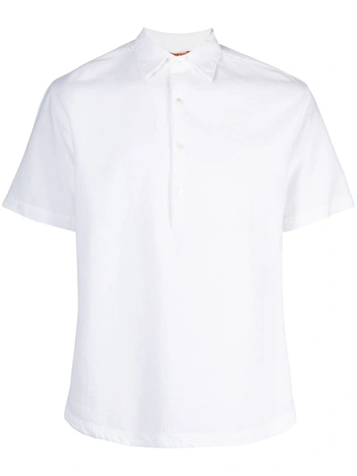 Barena Venezia Waffle-texture Short-sleeved Cotton Shirt In White