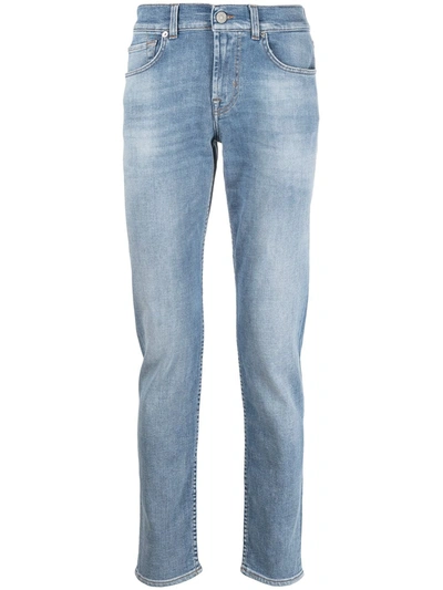 7 For All Mankind Straight Leg Jeans In Blue