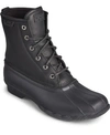 Sperry Duck Float Mens Leather Faux Fur Rain Boots In Black