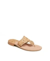 Jack Rogers Jacks Cork Leather Thong Sandals In Natural Cork, Gold-tone