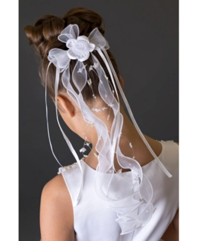 Us Angels Kids' Cascade Of Flowers Comb In White