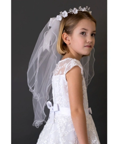 Us Angels Kids' Flower Wreath Veil In White