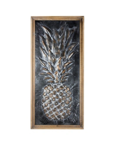 Crystal Art Gallery American Art Decor Framed Pineapple Wooden Art In Black