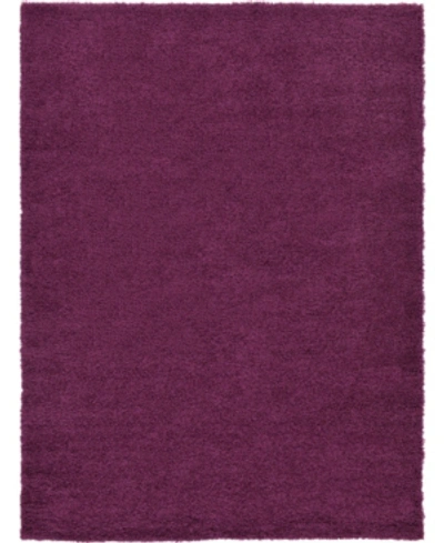 Bridgeport Home Closeout! Bayshore Home Exact Shag Exs1 8' X 11' Area Rug In Eggplant P