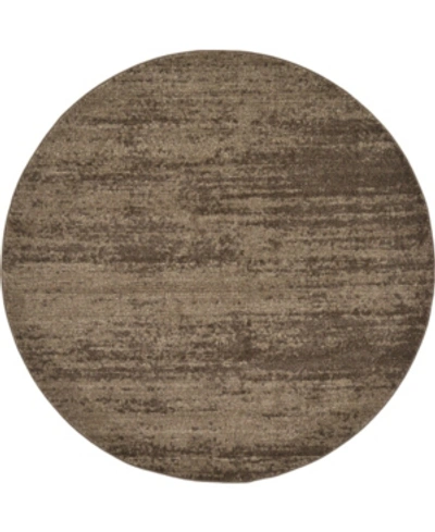 Bridgeport Home Lyon Lyo3 6' X 6' Round Area Rug In Brown