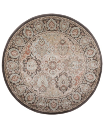 Km Home Closeout!  3802/0014/brown Gerola Brown 5'3" X 5'3" Round Area Rug
