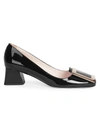 Roger Vivier Women's Tres Vivier Patent Leather Pumps In Off White