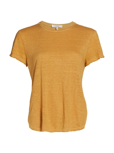 Frame Easy True Organic Linen T-shirt In Dijon