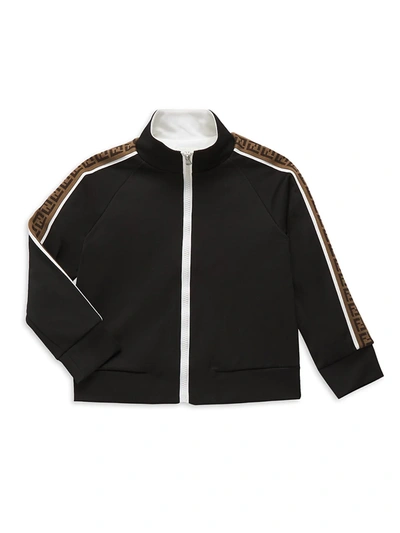 Fendi Little Kid's & Kid's Logo Track Jacket In Black