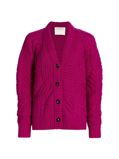 Alejandra Alonso Rojas Oversized Patchwork Cardigan In Hot Pink