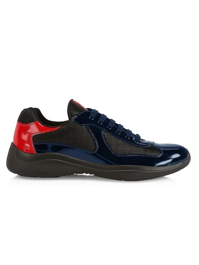 Prada America's Cup Bike Fabric Sneakers In Royal Rosso