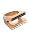 DEMARSON ANYA 12K GOLDPLATED & TWO-TONE CRYSTAL DOUBLE FLOATING BAND RING,400013561791