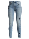 7 FOR ALL MANKIND ANKLE SKINNY STAR EMBROIDERY JEANS,400013570136