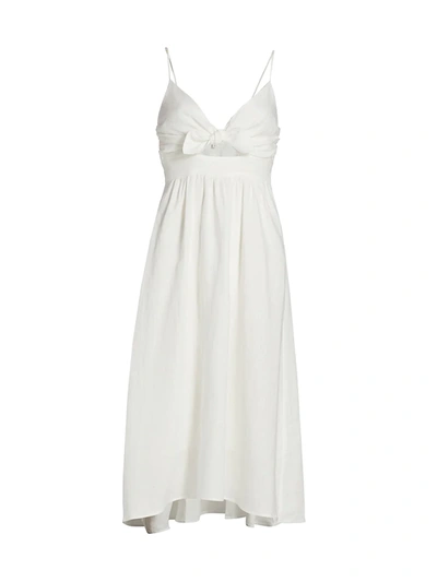 A.l.c Daniela Tie-front Sleeveless Midi Dress In White
