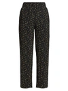 GANNI PRINTED CREPE PANTS,400013814172