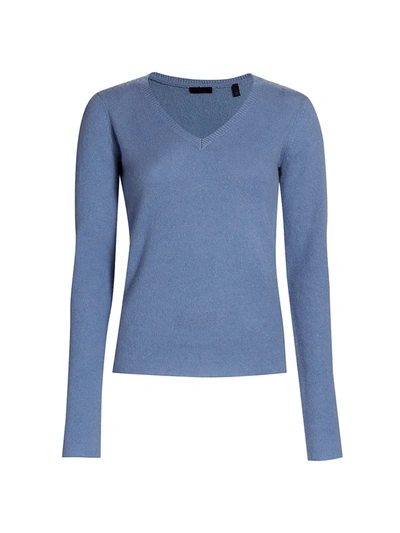 Atm Anthony Thomas Melillo Cashmere V-neck Sweater In English Blue
