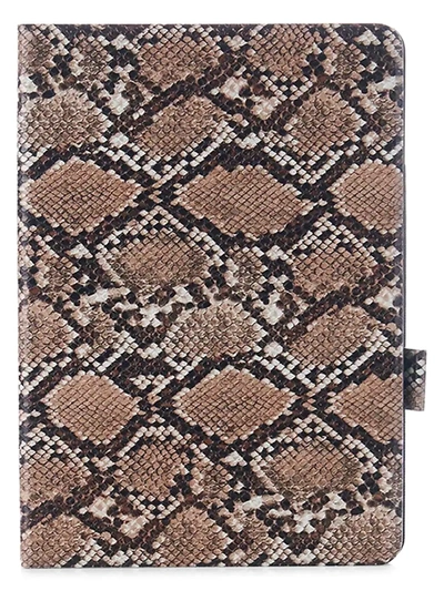 Chic Geeks Faux Snakeskin Ipad Case In Brown Snakeskin