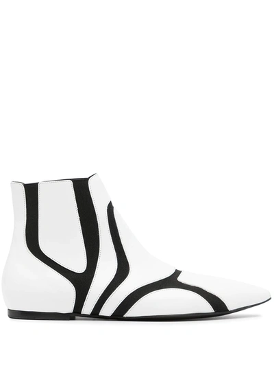 Pre-owned Balenciaga Panelled Ankle Boots In White